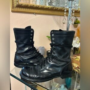 Vintage Corcoran Black Leather Combat Jump Boots Size 11